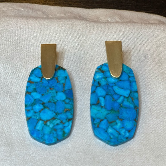 Kendra Scott Jewelry - Kendra Scott Aragon Earrings Bronze-Veined Turq